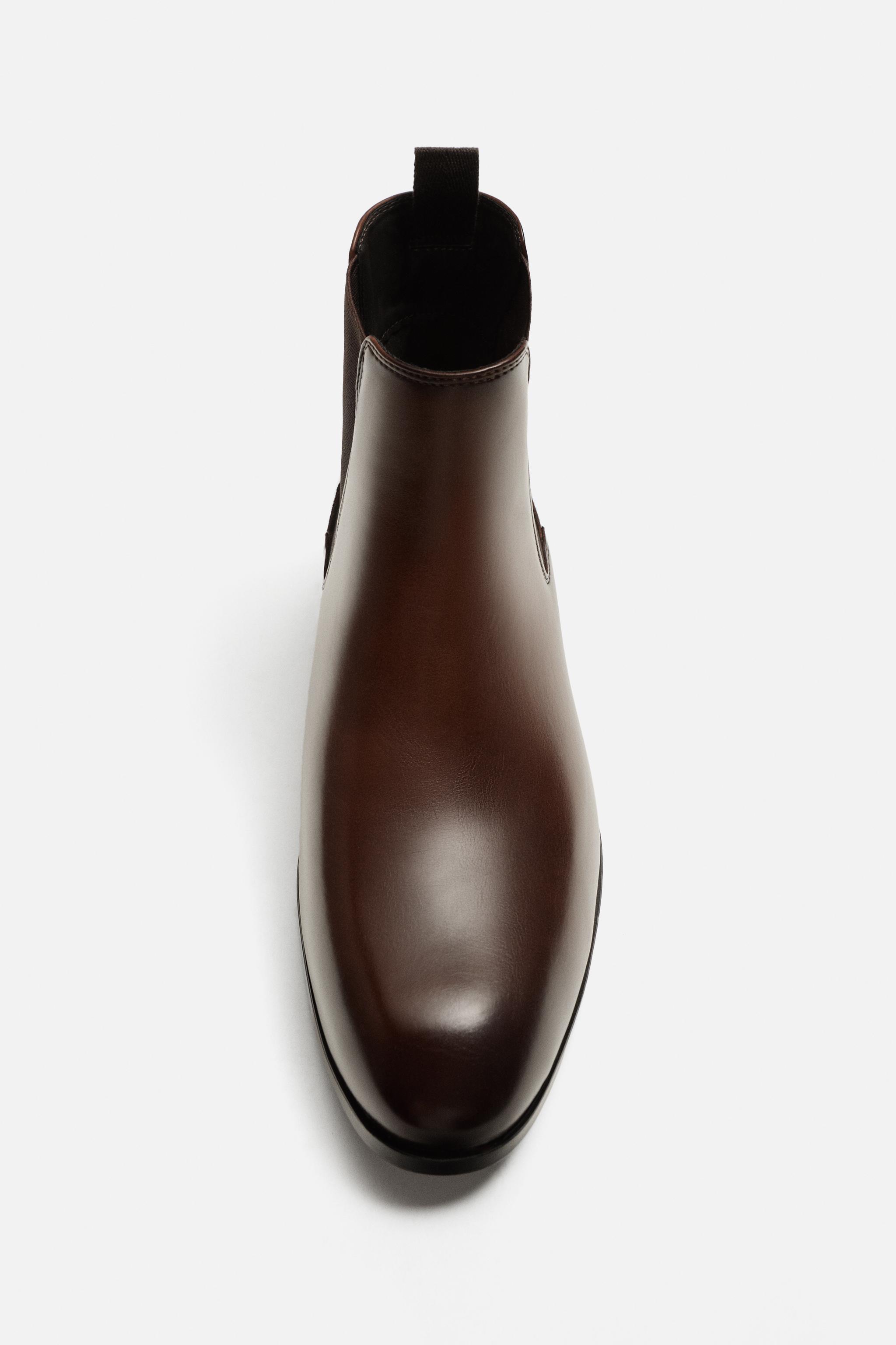ポインテッドトゥ チェルシーブーツ - ブラウン | ZARA Japan / 日本