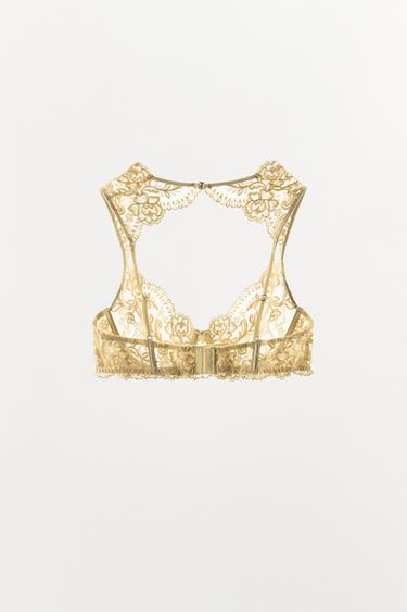 SOUTIEN-GORGE À ARMATURES ET FLEURS BRODÉES - Écru / Beige de Zara - Image 5