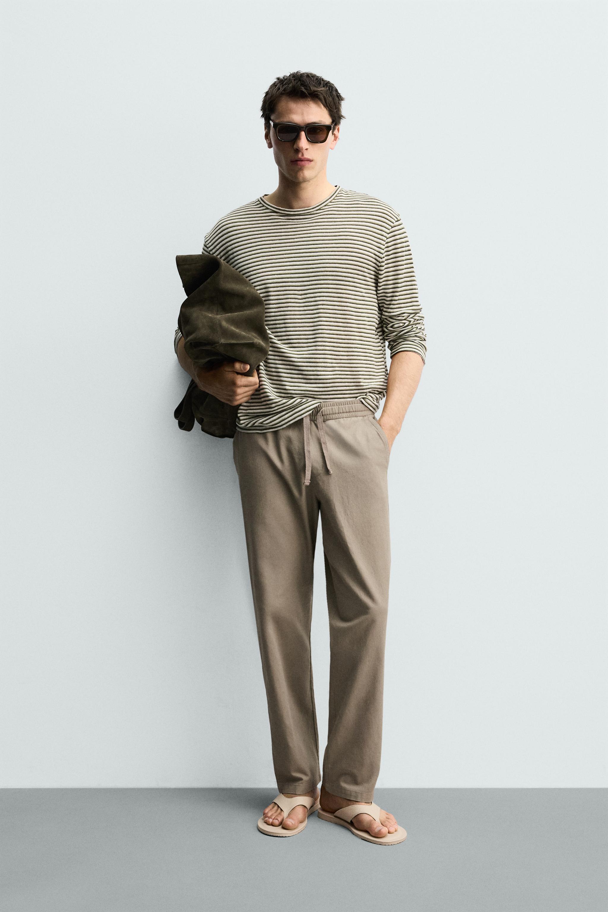 COTTON-LINEN RELAXED FIT PANTS