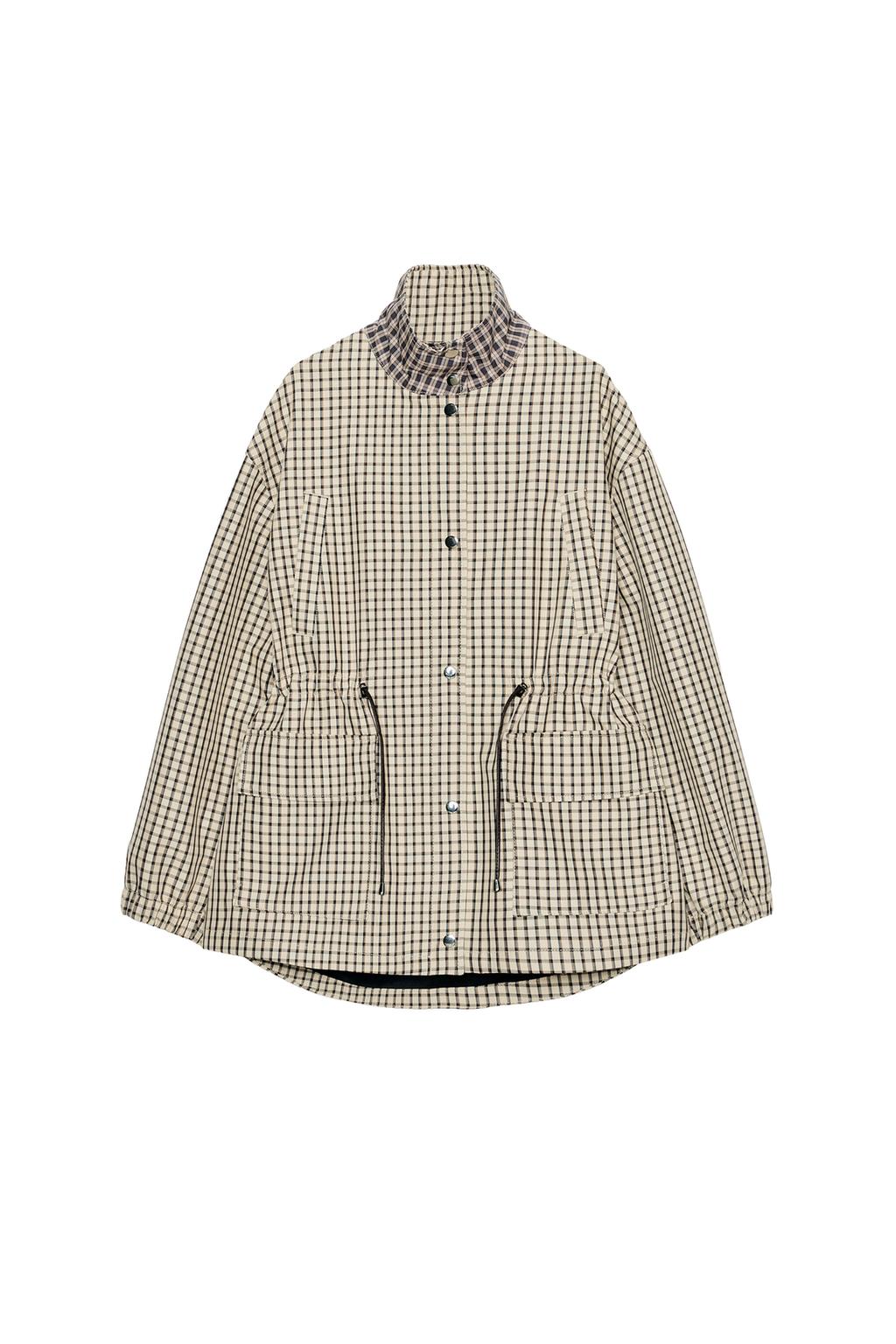 PLAID HIGH-NECK JACKET - image 3