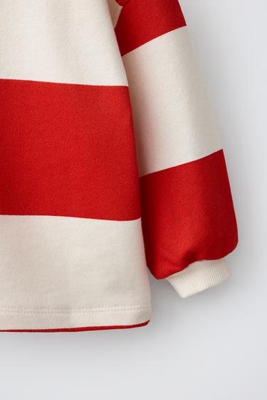 EMBROIDERED WHALE STRIPED POLO SHIRT - Red by Zara - Image 3