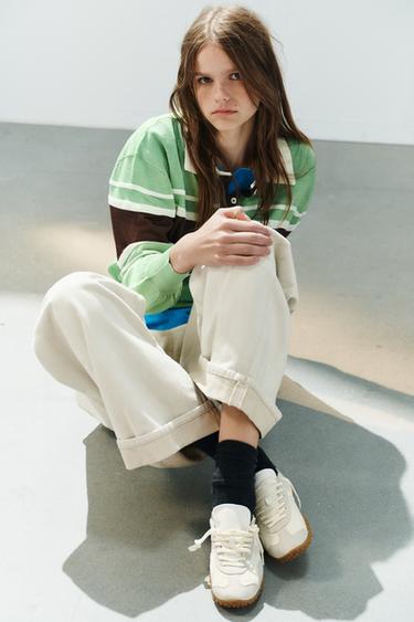 BLUCHER TRAINERS WITH HEEL DETAIL - Ecru White by Zara - Image 0