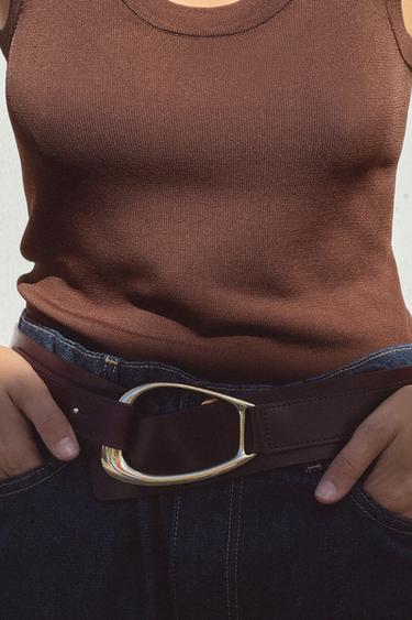 TOP BASIQUE EN MAILLE UNIE - Marron de Zara - Image 3