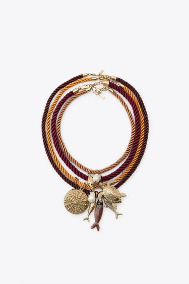 PACK OF 4 ROPE NECKLACES WITH NAUTICAL CHARMS - Multicoloured by Zara