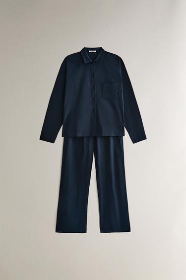 PANTALON JERSEY - Bleu de Zara - Image 4