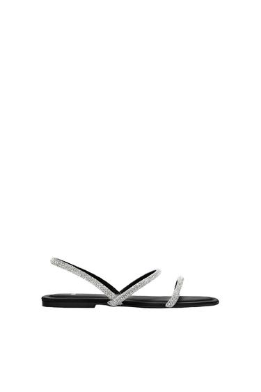 FLAT SANDALS WITH RHINESTONES