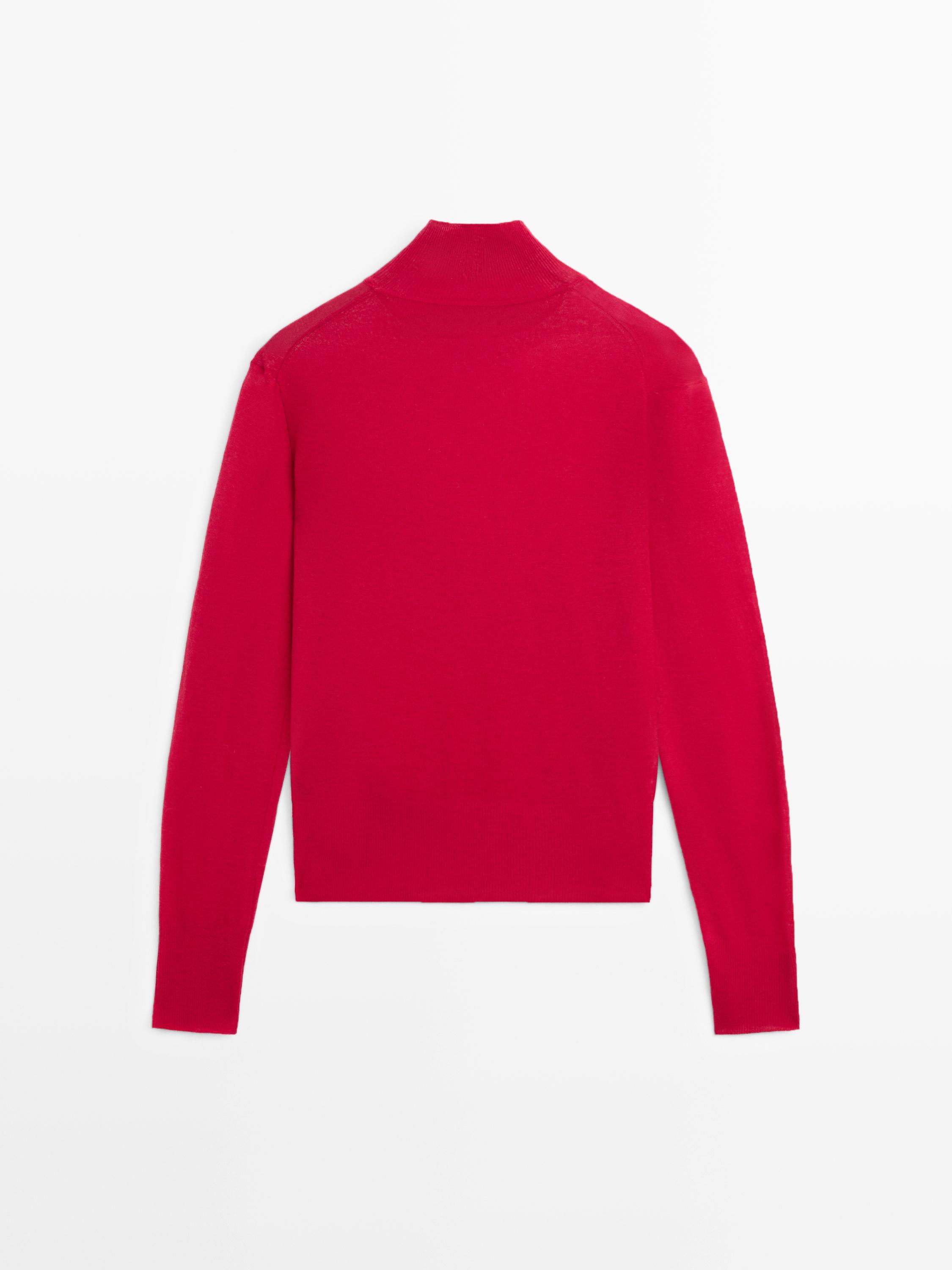 Knit 100% wool mock turtleneck sweater - STUDIO