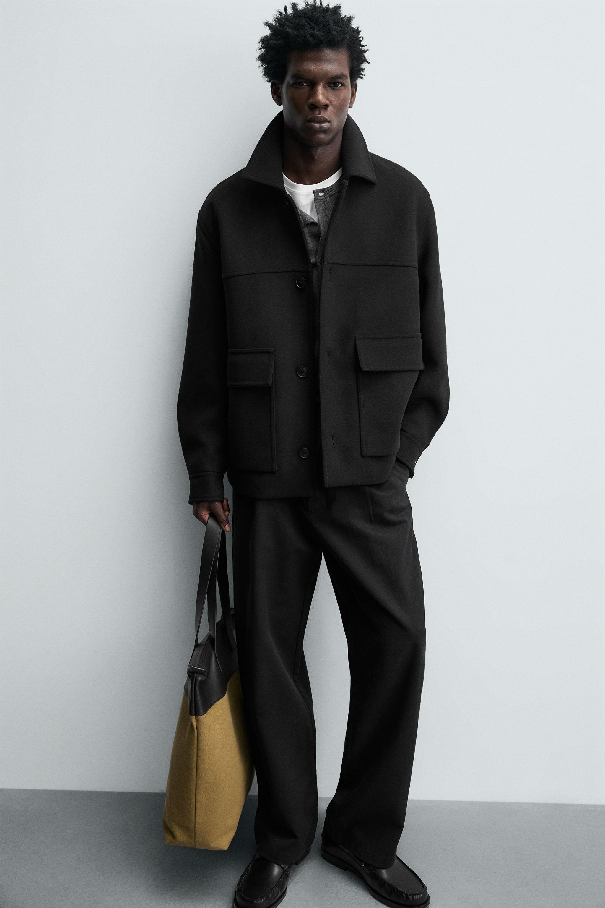 REGULAR FIT 3/4 LENGTH COAT WITH POCKETS - Black | ZARA South Africa