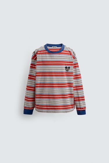 2-6 TUỔI/ ÁO PHÔNG KẺ NGANG CÓ MIẾNG ĐÁP HARRY LAMBERT FOR ZARA X DISNEY - Kẻ Sọc Đỏ từ Zara