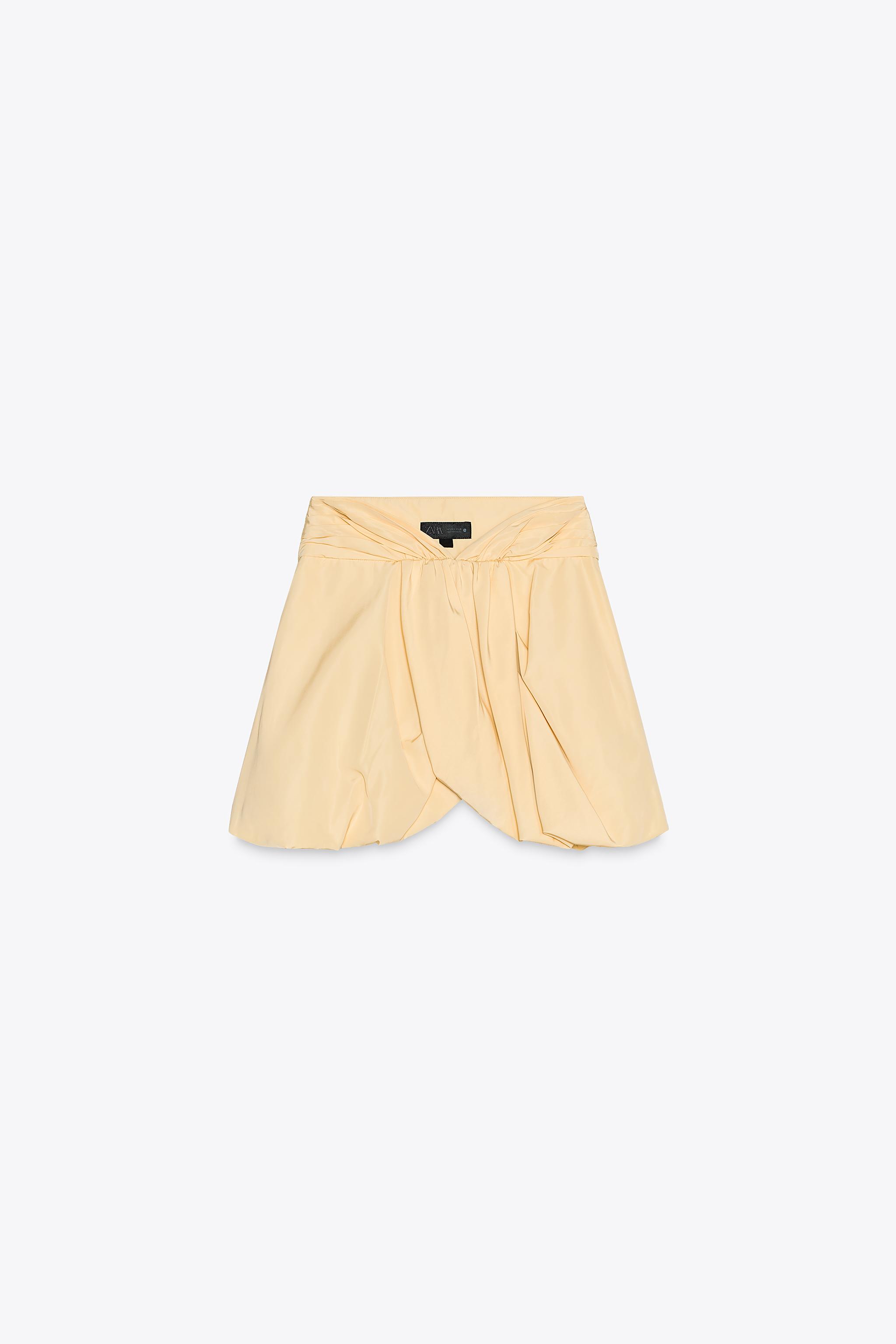 ZW COLLECTION PUFFED SKIRT - Yellow | ZARA United States