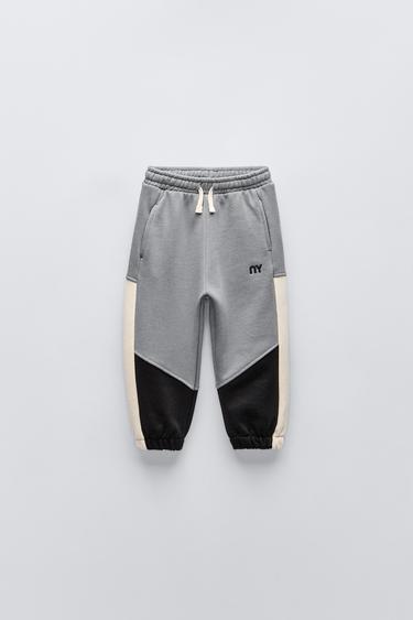 COLOUR BLOCK TROUSERS - Grey / Blue by Zara