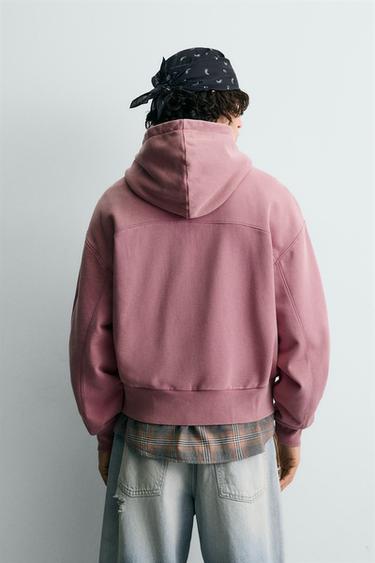WASHED BOXY FIT HOODIE - Pale pink by Zara - Image 2