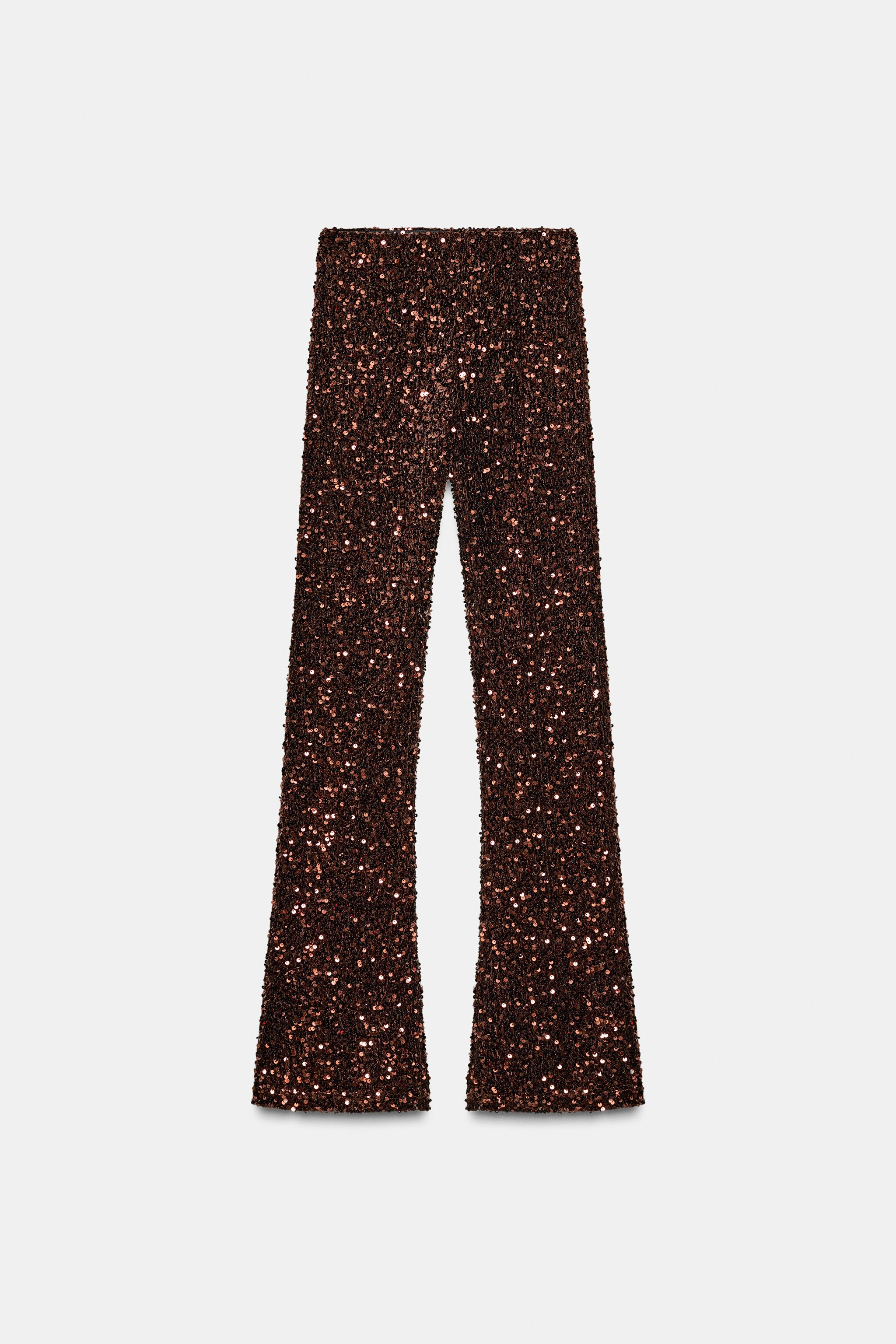 LEGGING FLARE EN VELOURS ET PAILLETTES