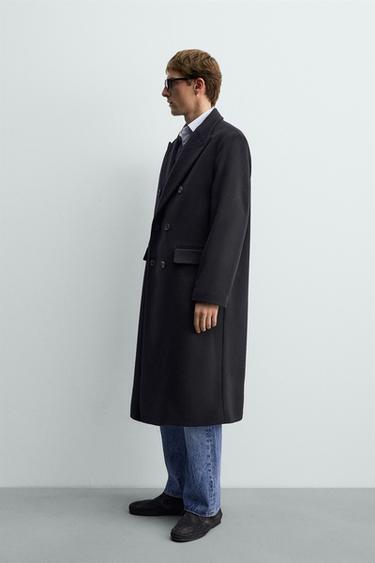 MANTEAU CROISÉ MÉLANGE DE LAINE AARON LEVINE X ZARA - Bleu de Zara - Image 3