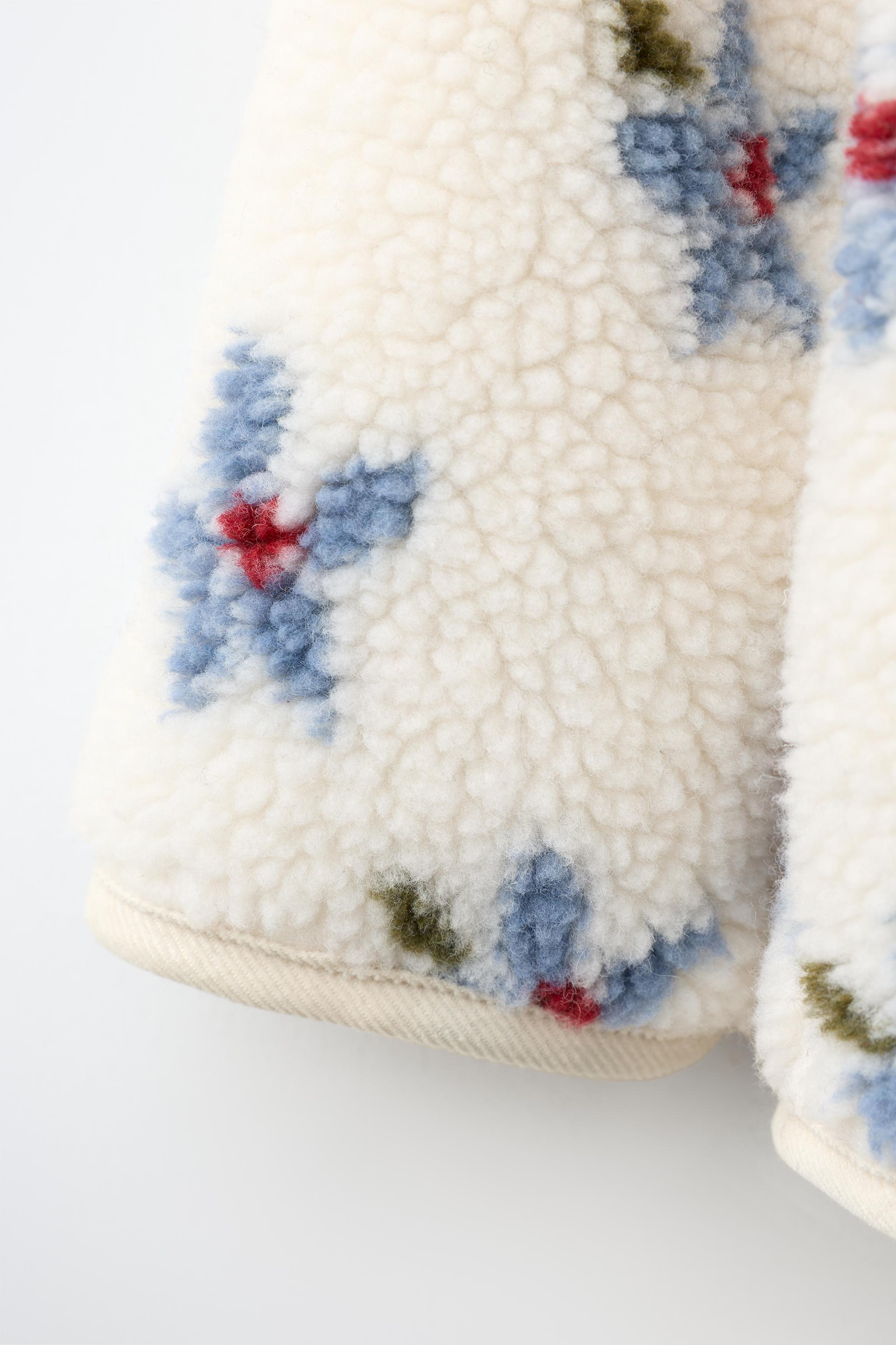 Детские куртки Zara FLORAL SHEARLING JACKET — фото 6