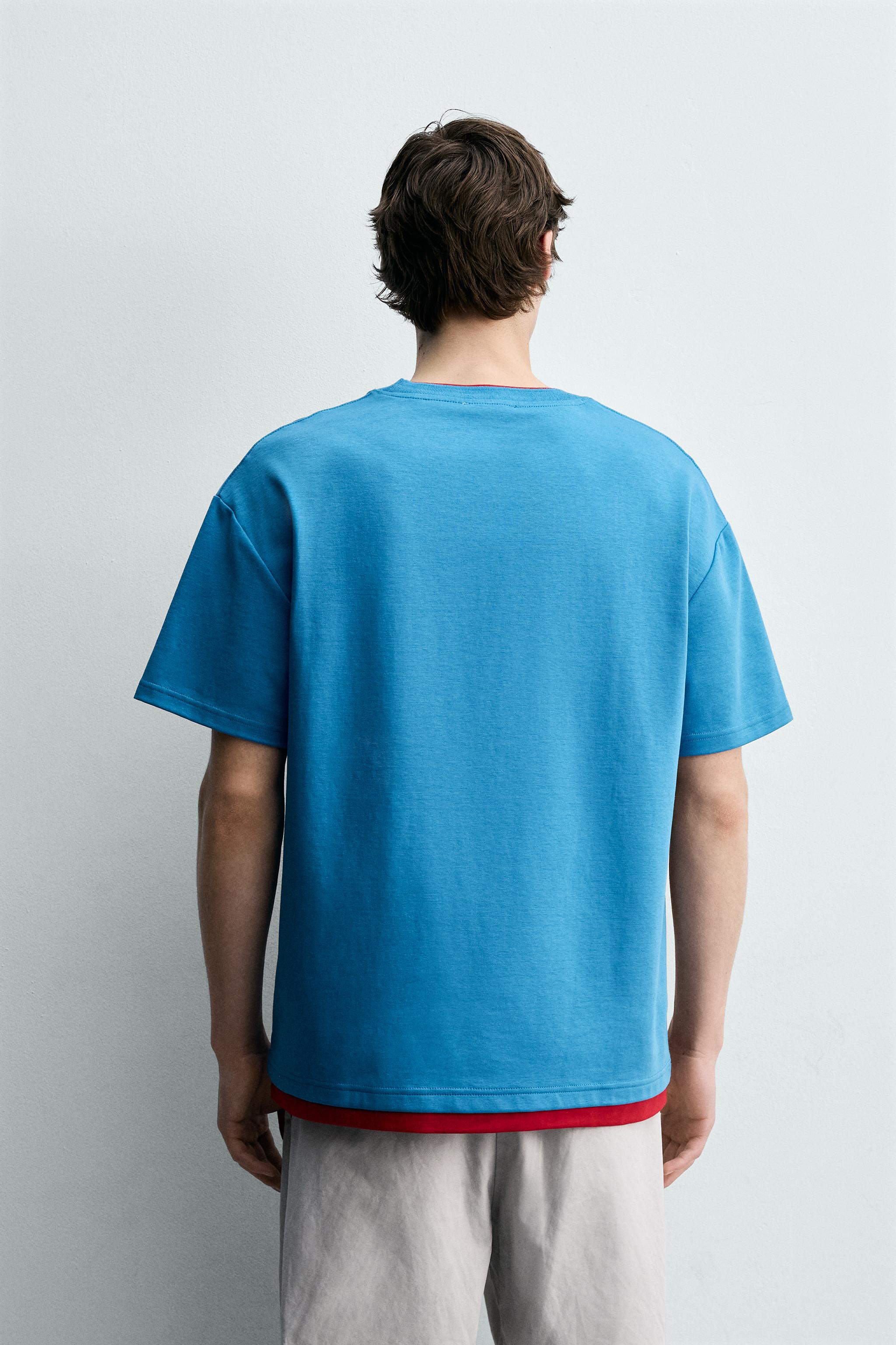 CONTRAST DOUBLE TRIM T-SHIRT