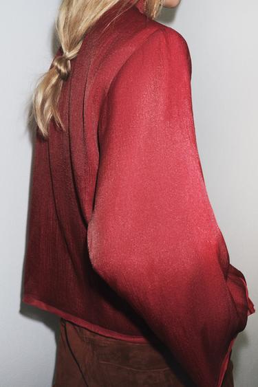 EMBROIDERED BEADED GAUZE KIMONO - Reddish by Zara - Image 2