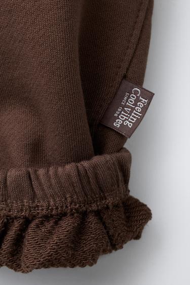 LABEL JOGGING TROUSERS - Brown by Zara - Image 3