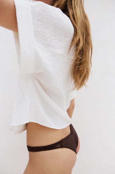 SHORT SLEEVE WRAP SHIRT - White by Zara - Image 3