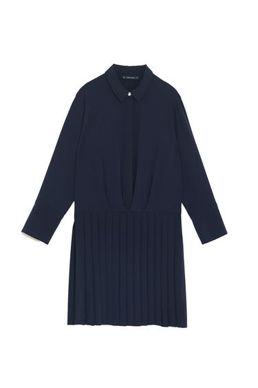 DRESS WITH PLEATED SKIRT