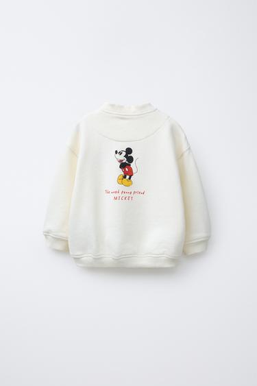 MICKEY MOUSE © DISNEY PRINTED PLUSH BOMBER JACKET - Light ecru by Zara - Image 1