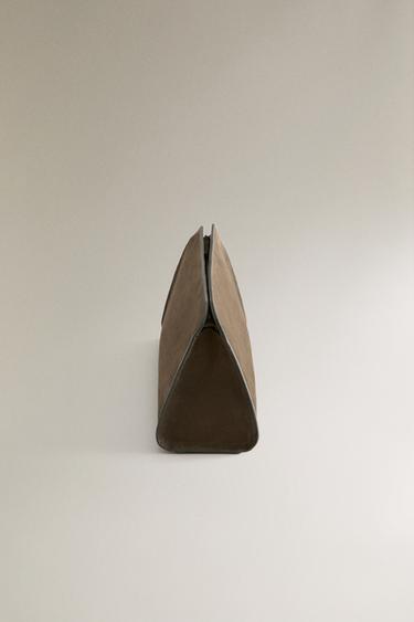 LEATHER WASH BAG - Green by Zara - Image 2