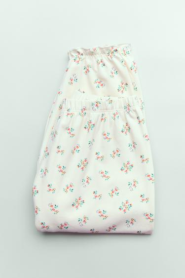 6-14 YEARS/ FLORAL PRINT PYJAMAS - Ecru by Zara