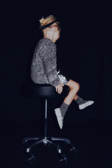 SHIMMER FAUX FUR KNIT JUMPER - Silver by Zara