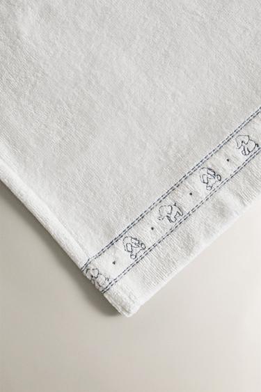 SERVIETTE DE BAIN ENFANT VELOURS ÉLÉPHANTS - Blanc cassé de Zara - Image 3