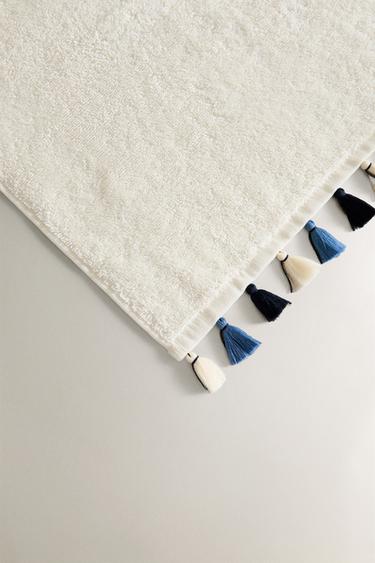 BATH TOWEL WITH TASSELS - Blues by Zara - Image 2