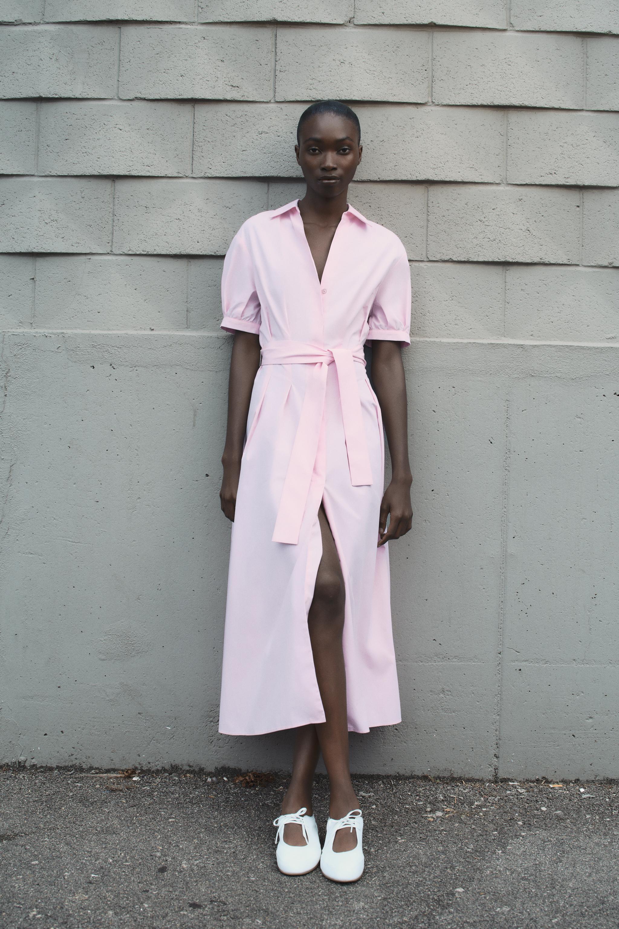 POPLIN SHIRTDRESS - Pink | ZARA United States