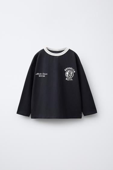 T-SHIRT IMPRIMÉ NBA - BROOKLYN NETS - Anthracite foncé de Zara