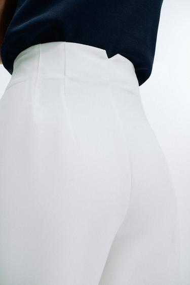 PANTALON TAILLE HAUTE - Blanc de Zara - Image 5
