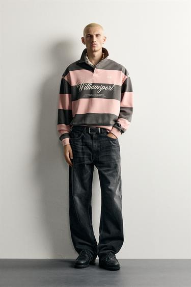 CONTRAST STRIPE REGULAR FIT POLO SHIRT - Maroon Grey by Zara - Image 0