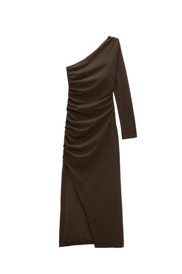 ASYMMETRIC DRAPED DRESS