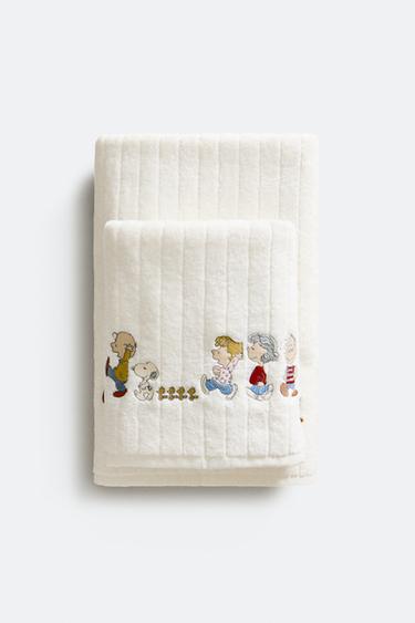 Zara DEČJI PLIŠANI PEŠKIR ZA KUPANJE PEANUTS™ – prljavobela