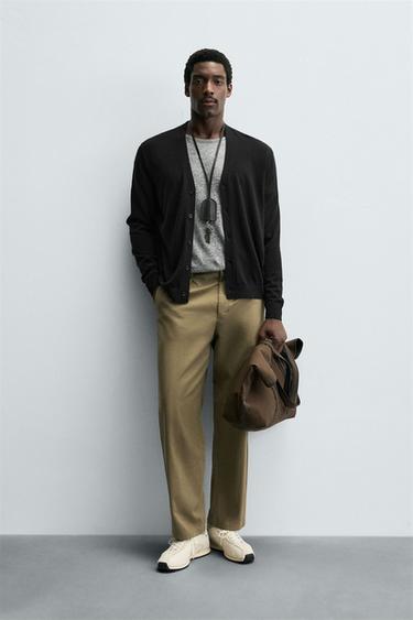 100% WOOL CARDIGAN - Black by Zara