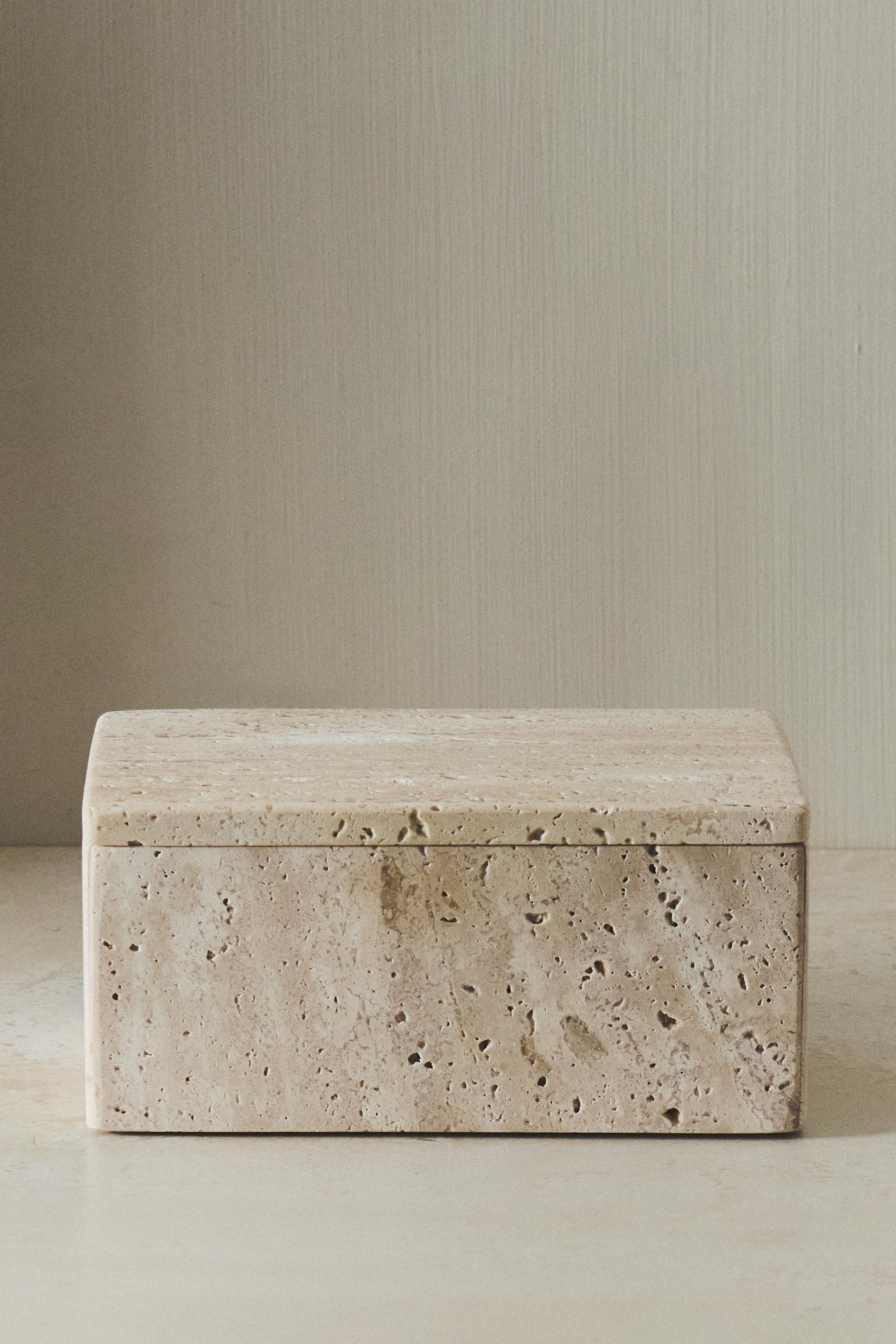 BOÎTE DE RANGEMENT SALLE DE BAIN MARBRE BEIGE