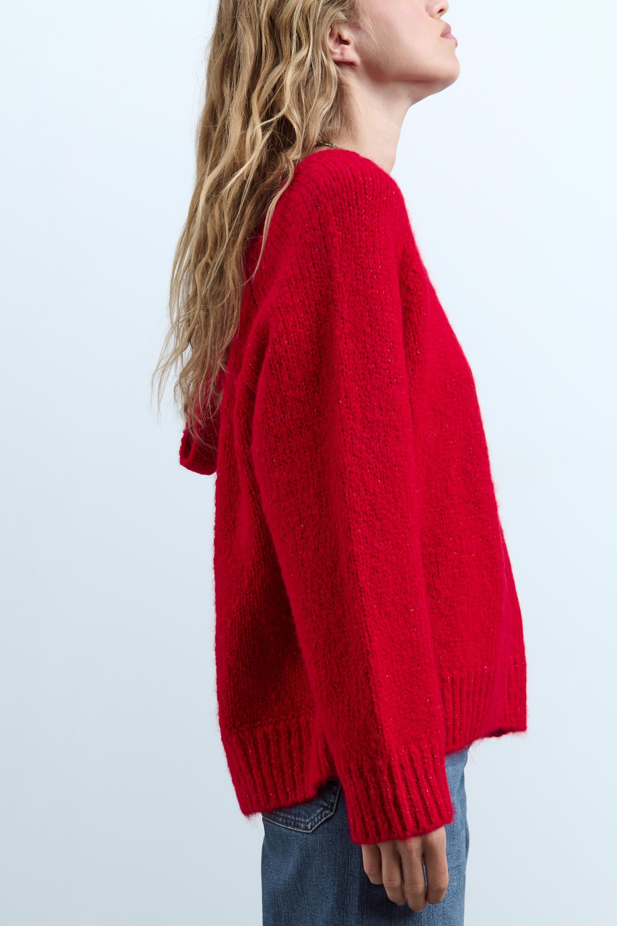 KNIT SWEATER WITH TIE DETAIL - Bright red | ZARA Australia