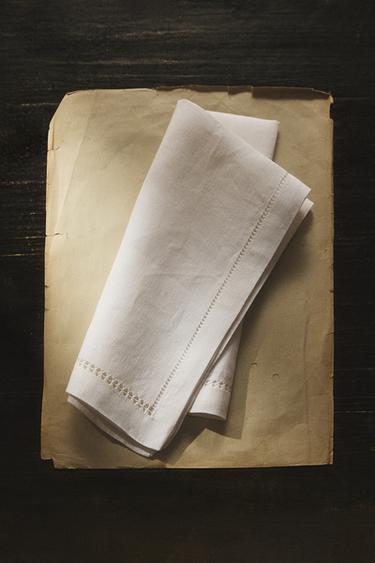 PACK SERVILLETAS BORDADO VAINICA (PACK DE 2) - Blanco de Zara