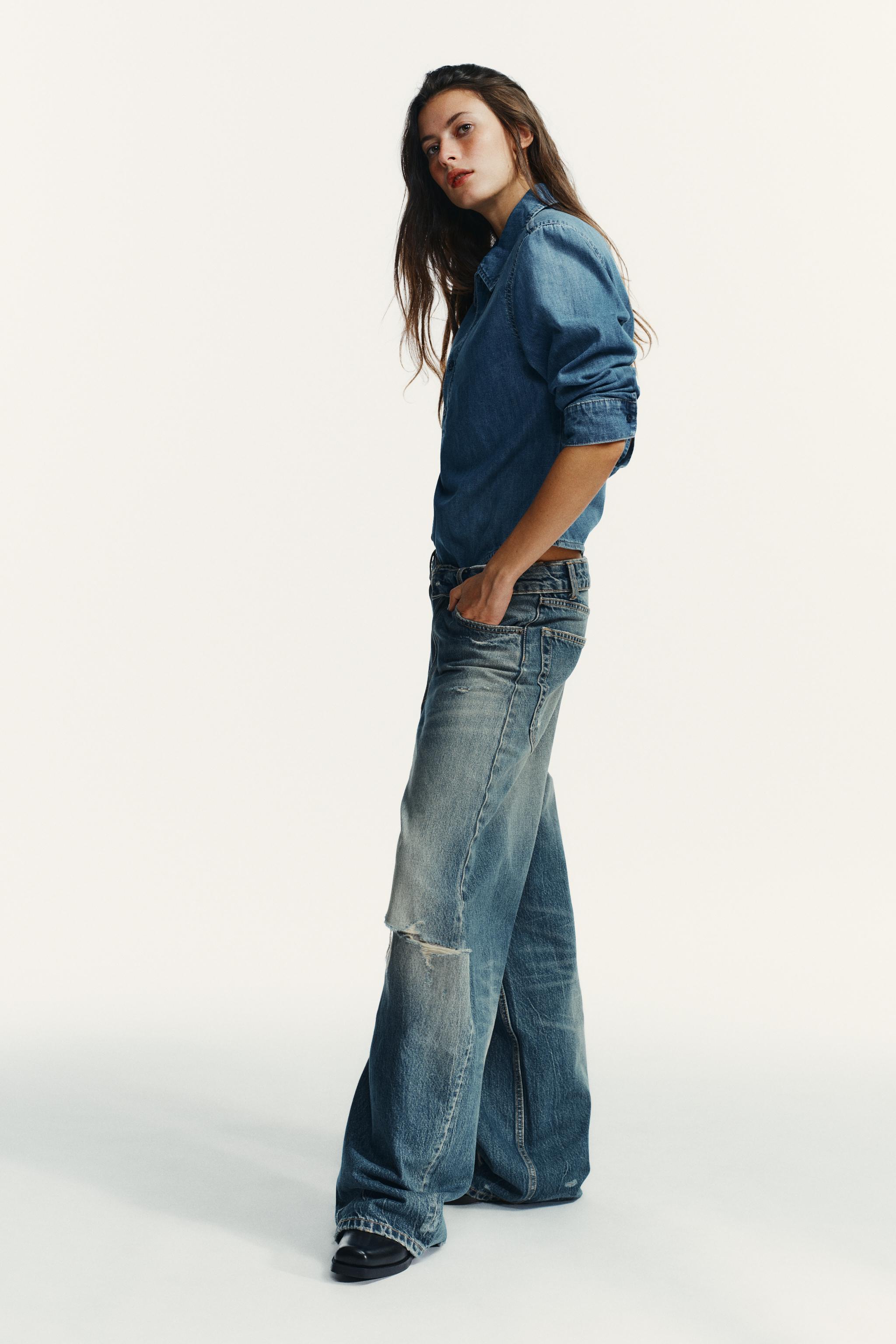 TRF MID-RISE FOLD-OVER WAISTBAND JEANS