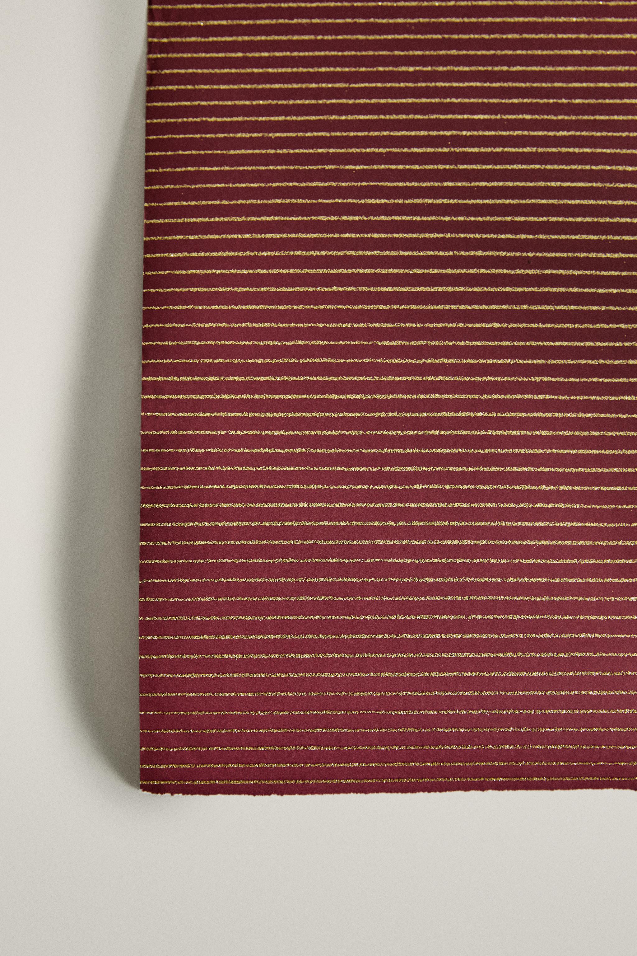 Papier cadeau rayures paillettes Noël