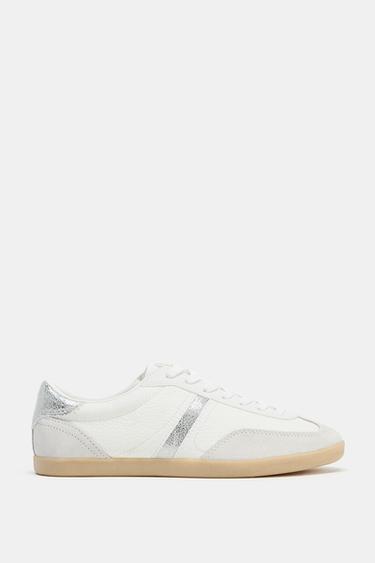 LEATHER SPORTS SHOES - White by Zara