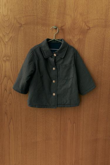 GINGHAM CHECK PUFFER JACKET - Black / Green by Zara