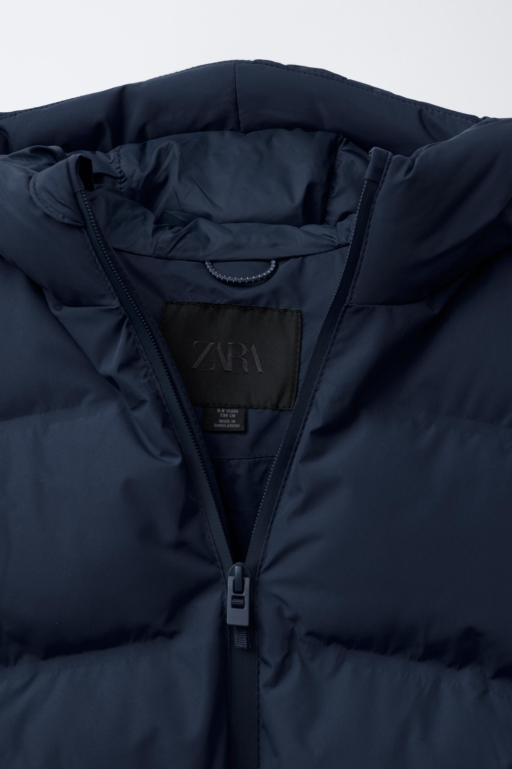 WATER REPELLENT PUFFER COAT WITH LABEL