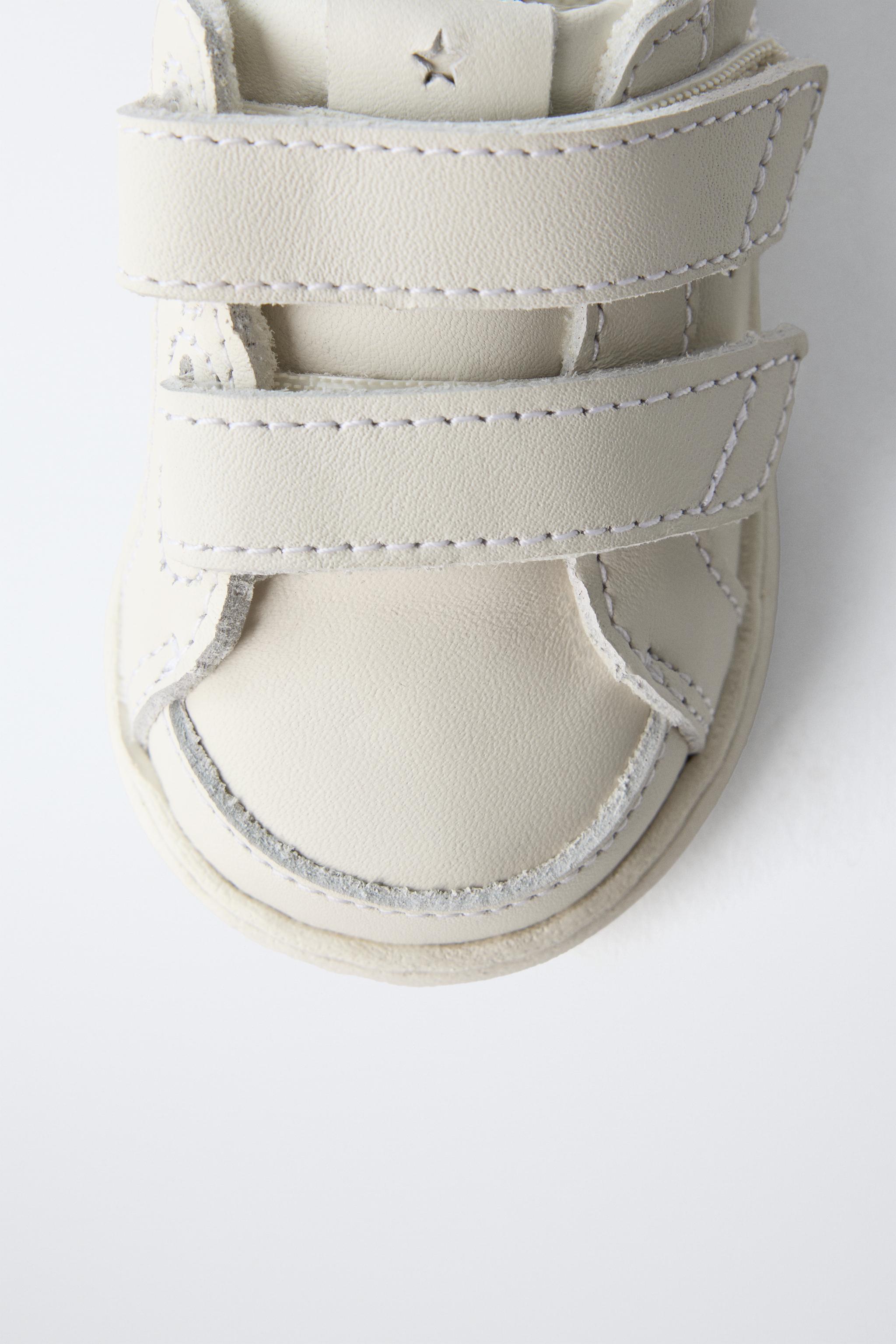 Детские кроссовки Zara BAREFOOT STRAP LEATHER SNEAKERS — фото 8