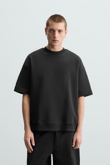 SUDADERA INTERLOCK TÉCNICA - Negro de Zara