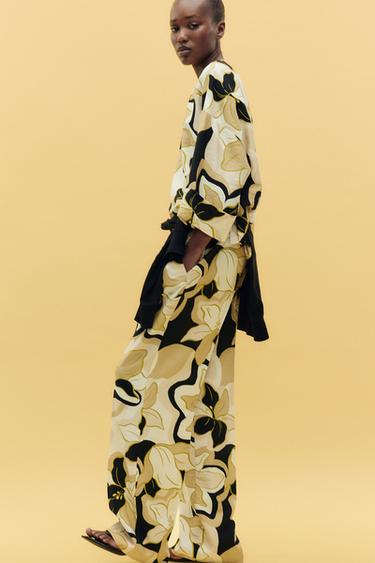 PRINTED WIDE-LEG TROUSERS - Multicoloured by Zara