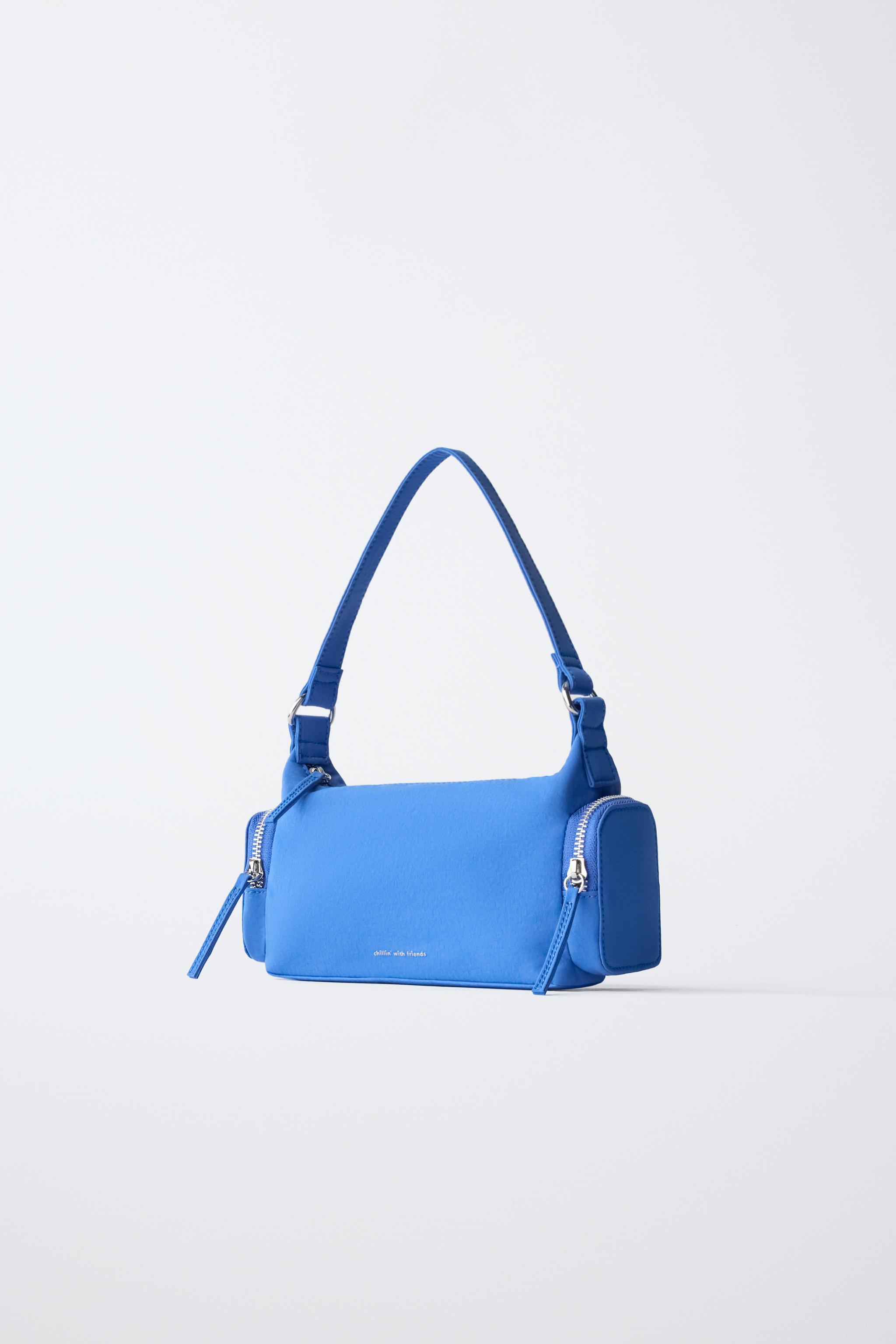 SHOULDER BAG WITH POCKETS — Bluish (alternate view)