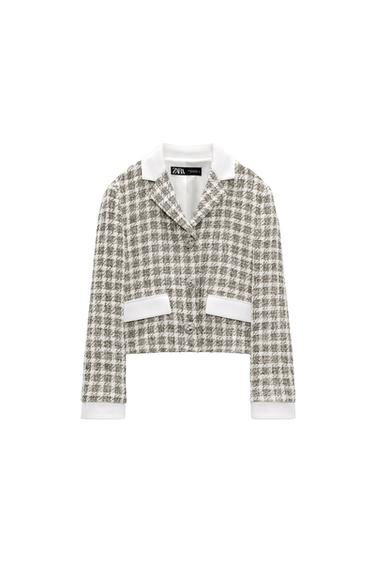 PLAID CROPPED JACKET